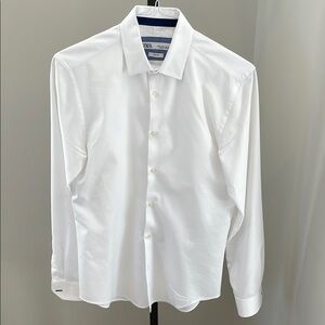 White Men's Zara Dress Shirt, Size M